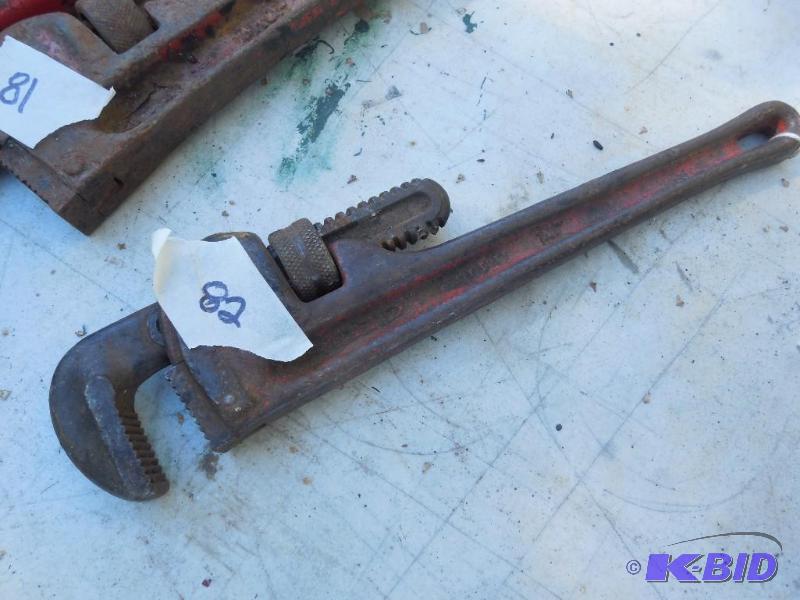 lot 82 image: 14" pipe wrench...