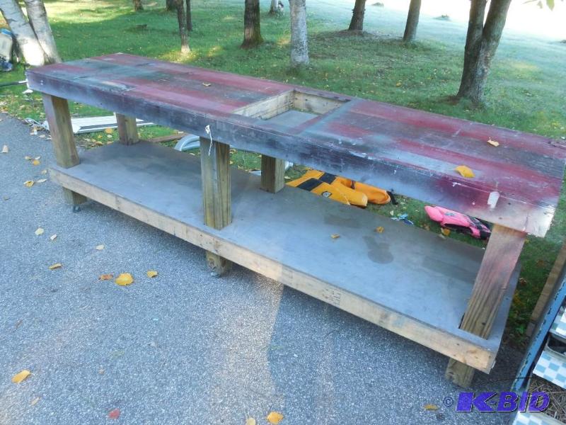 lot 9 image: 96" x 24" x 33" Wood rolling t...