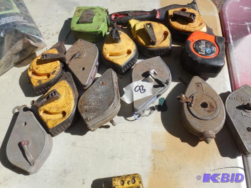 lot 93 image: Chalk lines and tape measures...