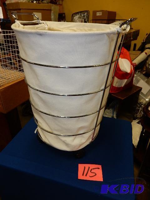 Heavy Chrome and Canvas laundry Basket