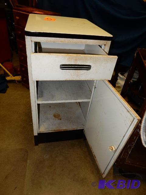 Metal and Porcelain Cabinet
