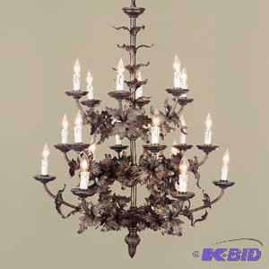 lot 21 image: Gold Metal Leaf Chandelier