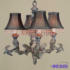lot 31 image: Rustic 4 Light Chandelier