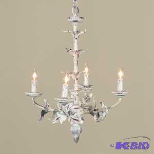 lot 45 image: Cream color leaf chandelier