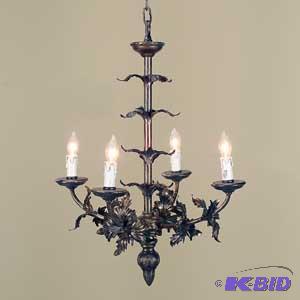 lot 6 image: Gold Metal Leaf Chandelier