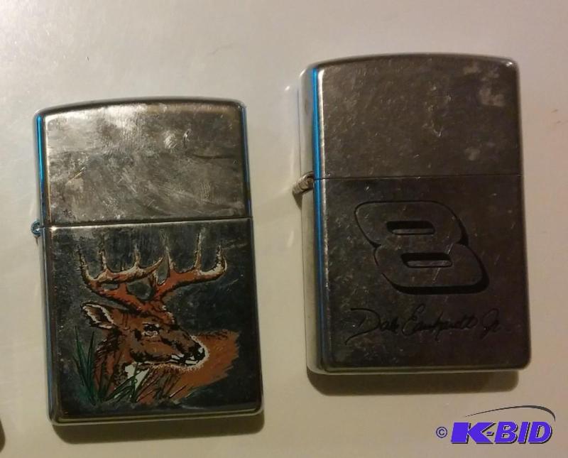 Set of 2 Zippo Lighters--Dale Jr and Deer...
