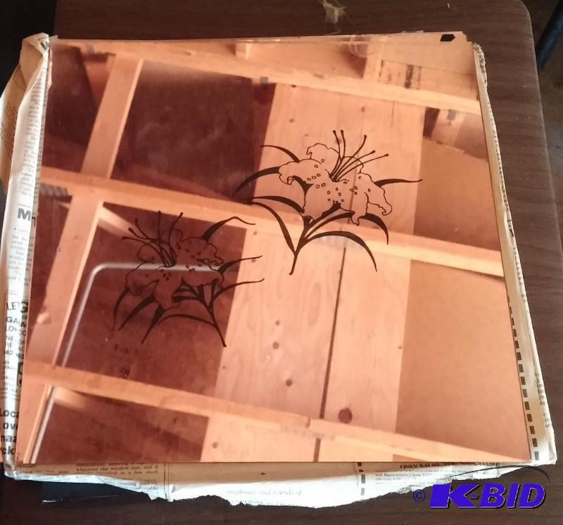 Lot of Gold colored vintage glass mirror tile...