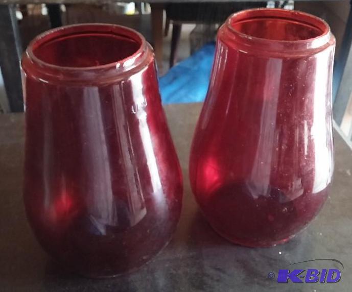 Vintage Red Lantern Globes...