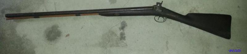 Vintage Double Barreled Flint Lock Shotgun...