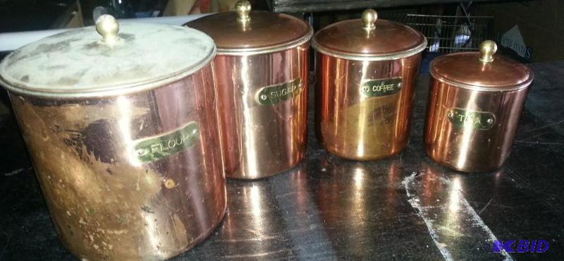 Vintage ALL COPPER Canister set...