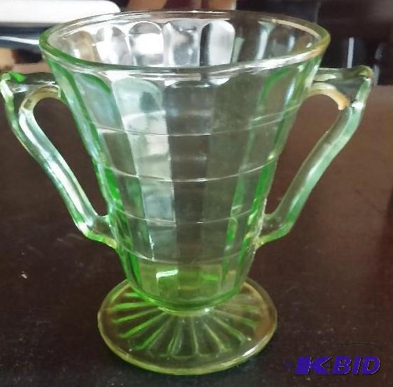 Depression green glass vase...