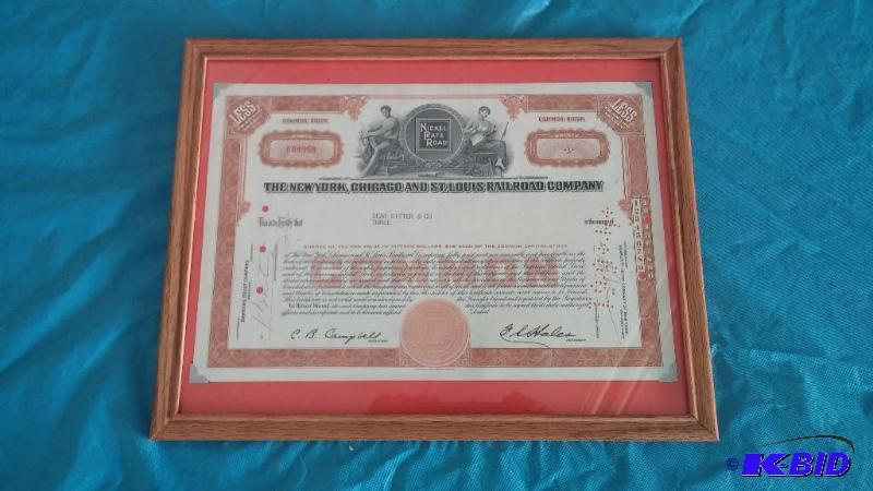 1923 Railroad Stock Bond-PERFECT SHAPE--Frame...