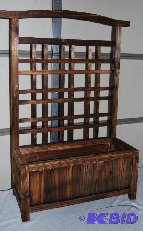 lot 22 image: Wooden Planter Box  Trellis, all fir wood an...