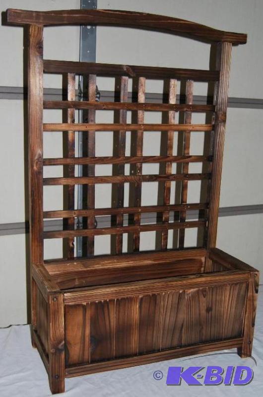 lot 23 image: Wooden Planter Box  Trellis, all fir wood an...