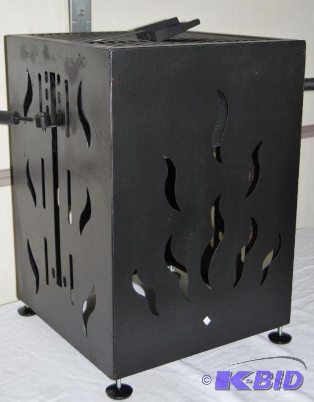 lot 28 image: Backyard Firepit & BBQ Grill, laser cut f...