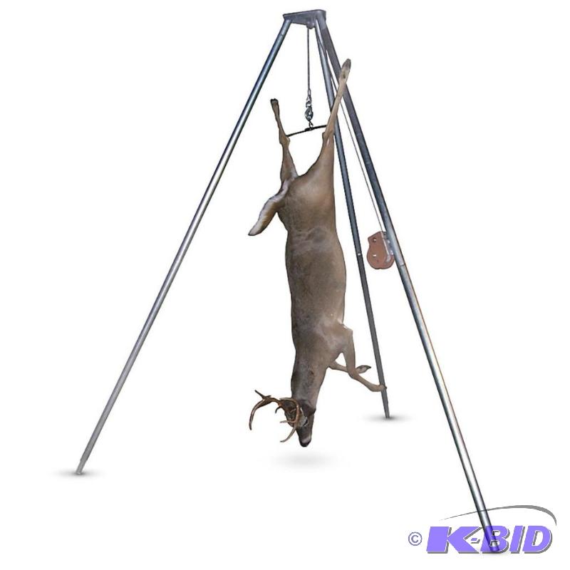 lot 33 image: Tripod Portable Game Hanger, 500lb weight cap...
