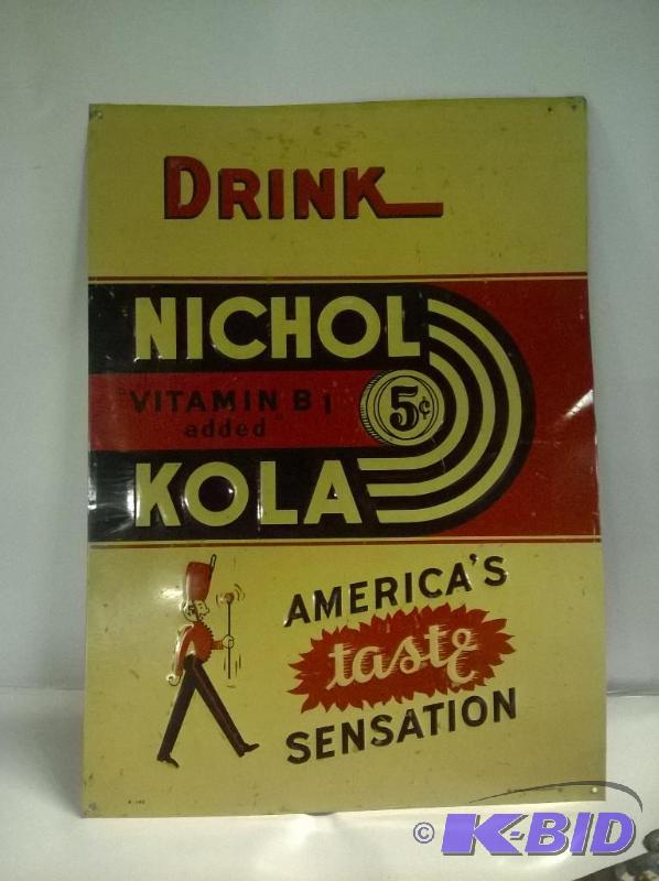 lot 11 image: Nichol Kola Metal Sign
