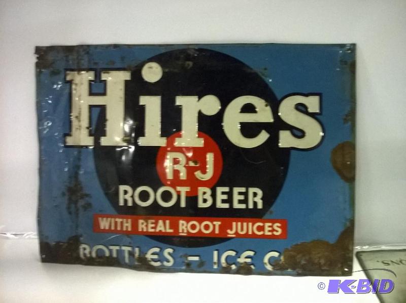 lot 12 image: Hires Root Beer Metal Sign