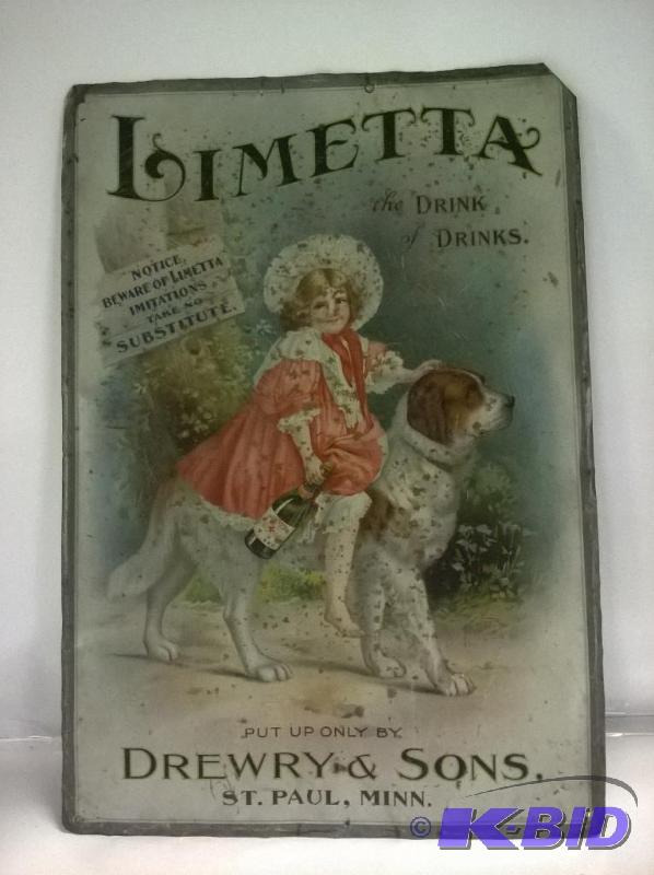 lot 13 image: Limetta Beverage Metal Sign