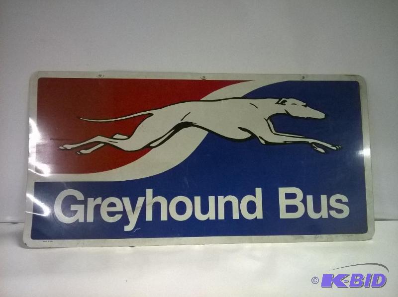 lot 6 image: Greyhound Bus Metal Sign