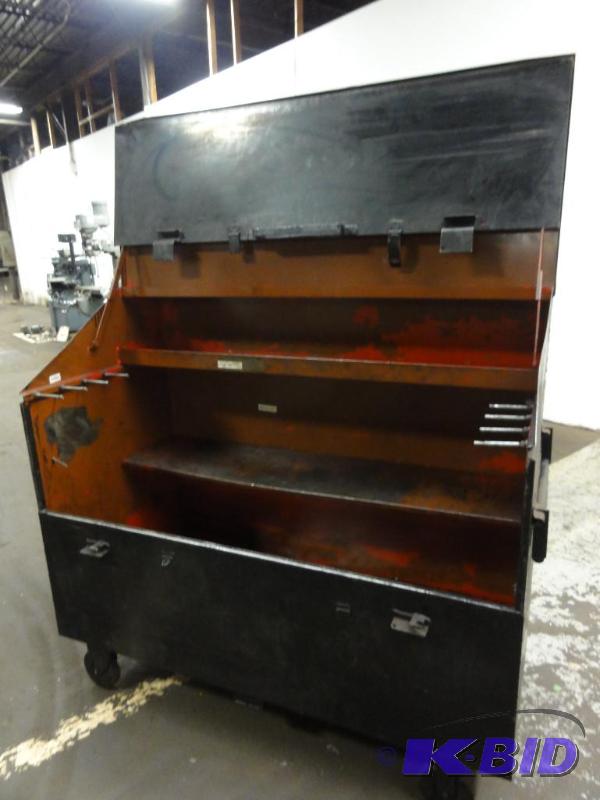 lot 4997 image: Rolling Flip Top Job Box, Jobox, 2-shelves, p...