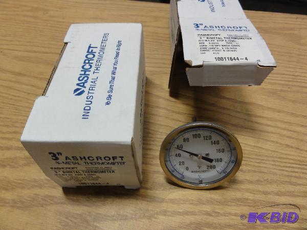 lot 5015 image: (2) Ashcroft 3" Bi-metal Thermometers 0-...