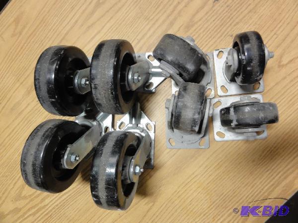 lot 5024 image: (8) Assorted Casters, some swivel, 4" an...