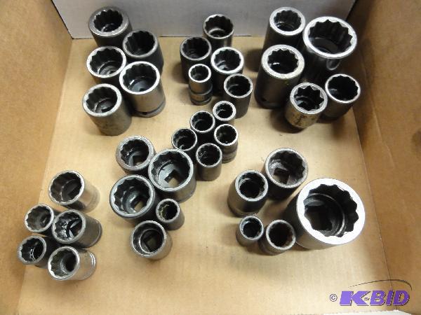 lot 5111 image: (30) Assorted Impact Sockets, 12pt, 12"...