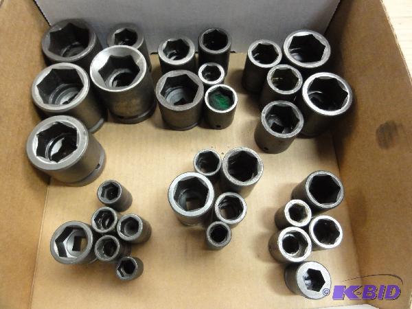 lot 5113 image: (30) Assorted Impact Sockets, 6pt, 12" ...