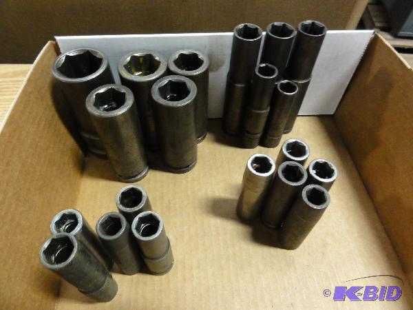 lot 5115 image: (20) Assorted Impact Sockets, 6pt, 12" ...