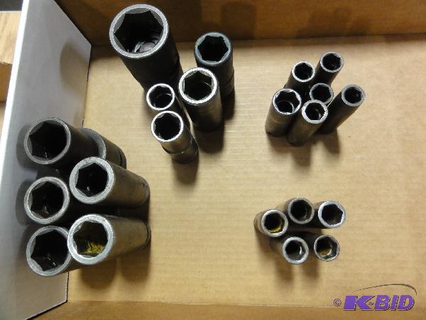 lot 5116 image: (20) Assorted Impact Sockets, 6pt, 12" ...