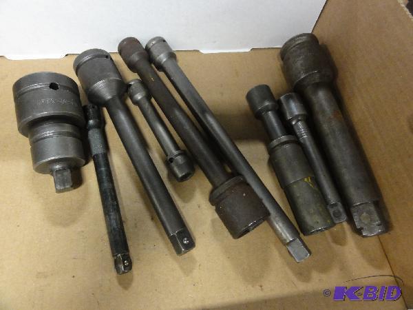 lot 5120 image: (9) Assorted Impact Socket Extensions and Red...
