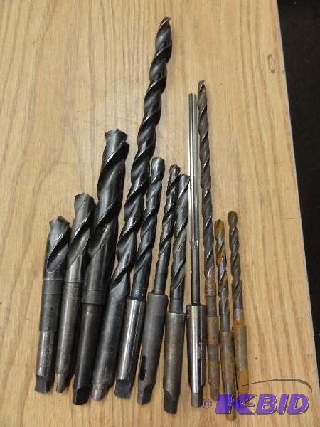 lot 5182 image: (11) Drill Bits, Morse Taper #1 and #2, 38&q...