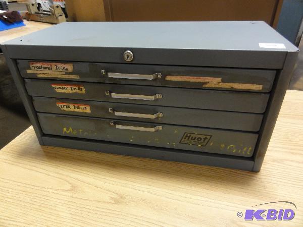 lot 5248 image: Huot Metal 4-Drawer Drill Index Cabinet with ...