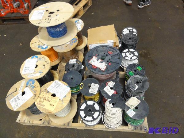 lot 5263 image: Lot of (22) Spools of Single Stranded Wire, A...