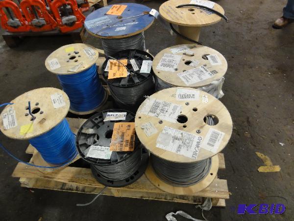 lot 5264 image: Lot of (8) Spools of Multi Stranded Wire, App...