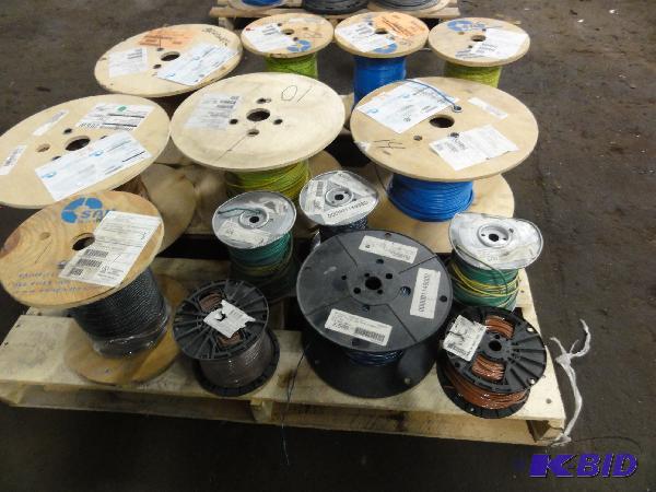 lot 5266 image: Lot of (14) Spools of Single Stranded Wire, A...