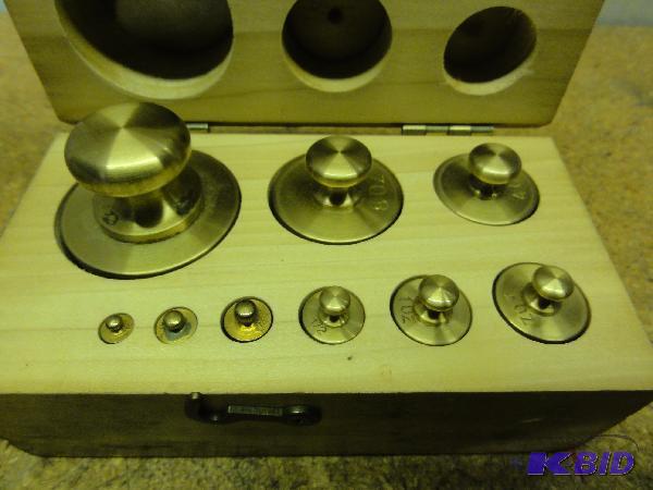 lot 45 image: Set of (9) Brass Weights in Ounces 116 18 1...