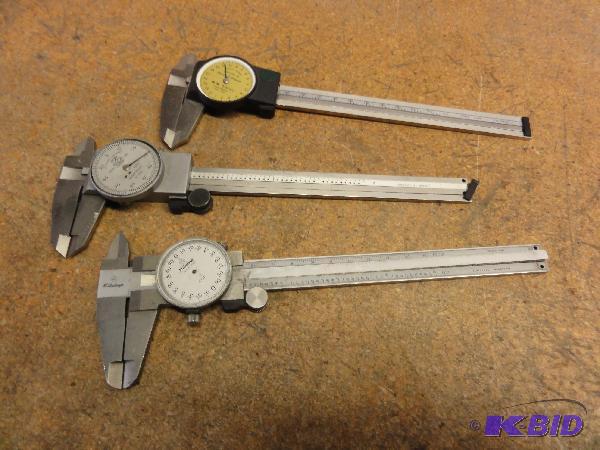 lot 59 image: (3) Assorted 6" Calipers for parts or re...