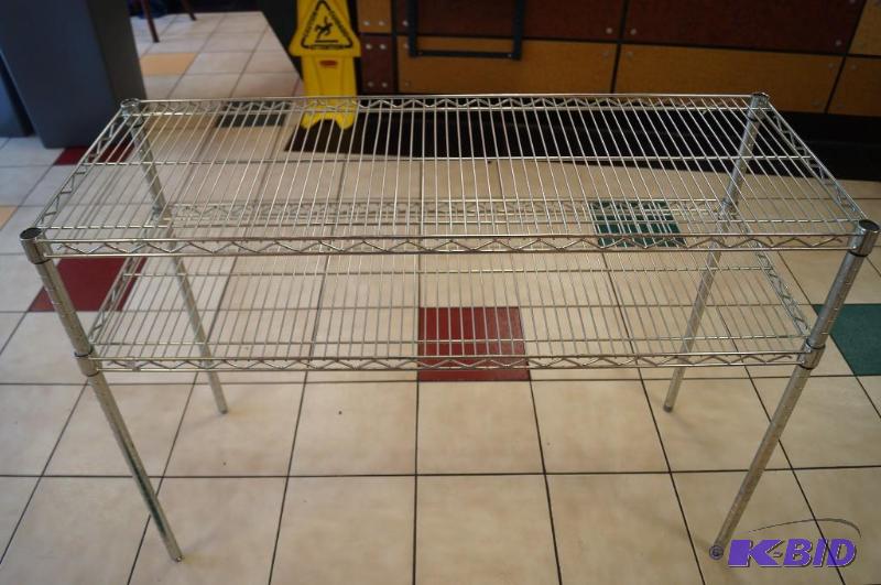 lot 32 image: Chrome wire display shelves
