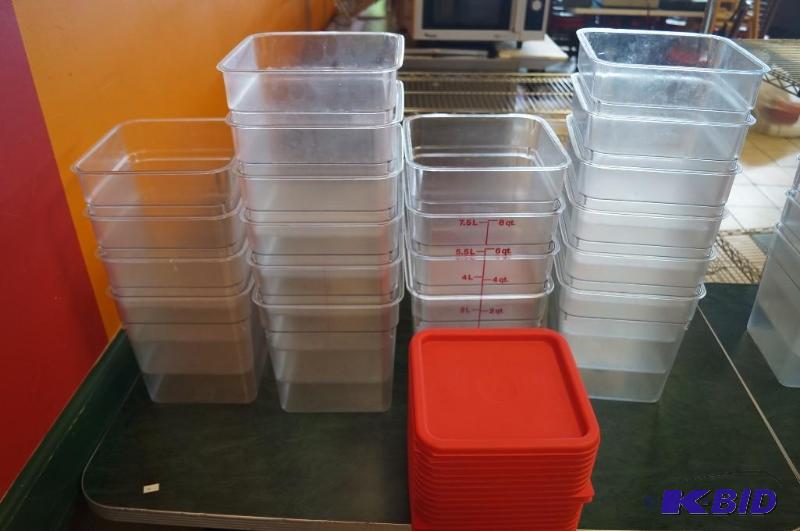 lot 48 image: plastic tubs and lids