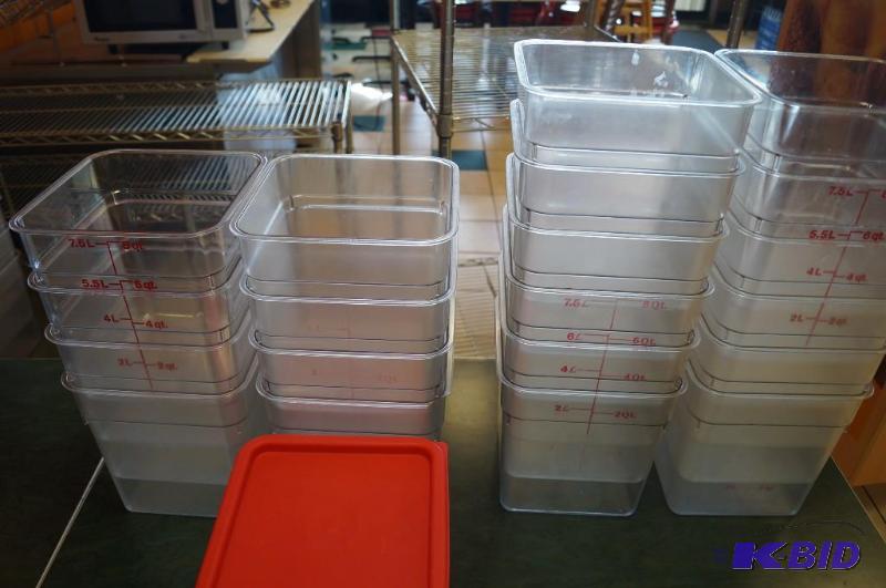 lot 49 image: plastic tubs and lids