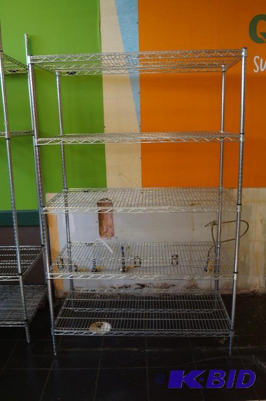 lot 51 image: Chrome wire storage shelves