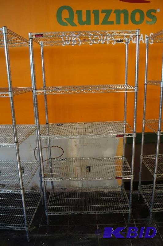 lot 52 image: Chrome wire storage shelves