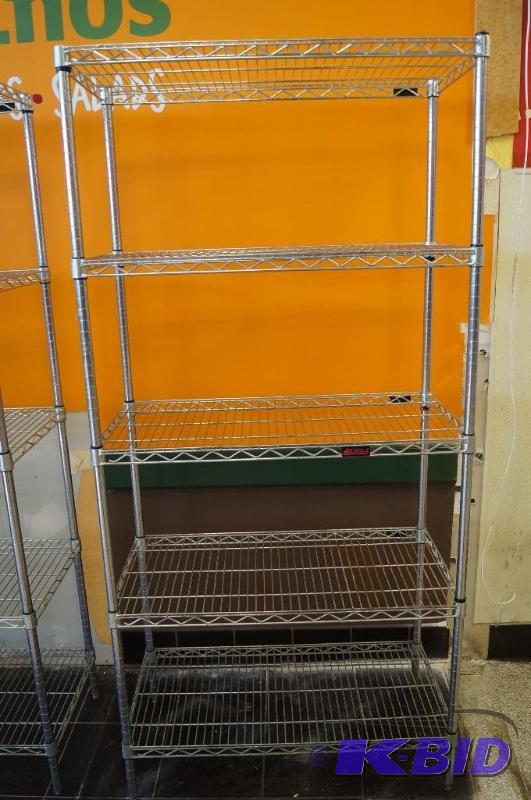 lot 53 image: Chrome wire storage shelves