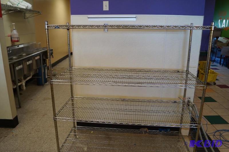 lot 54 image: Chrome wire storage shelves