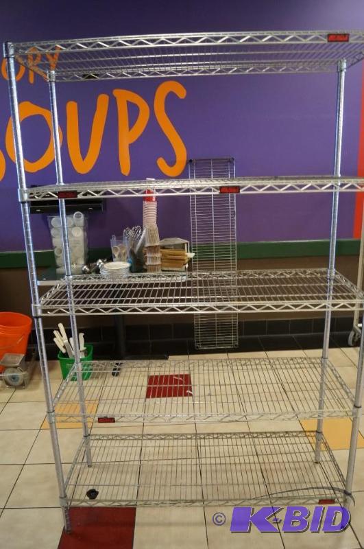 lot 57 image: Chrome wire storage shelves