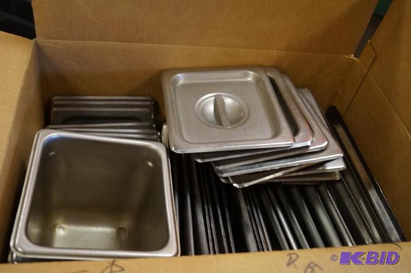 lot 67 image: stainless steel tubs and lids