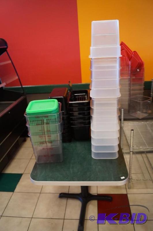 lot 74 image: plastic tubs and lids