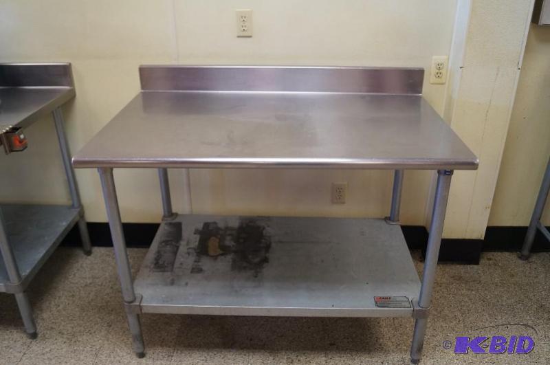 lot 89 image: stainless steel tables